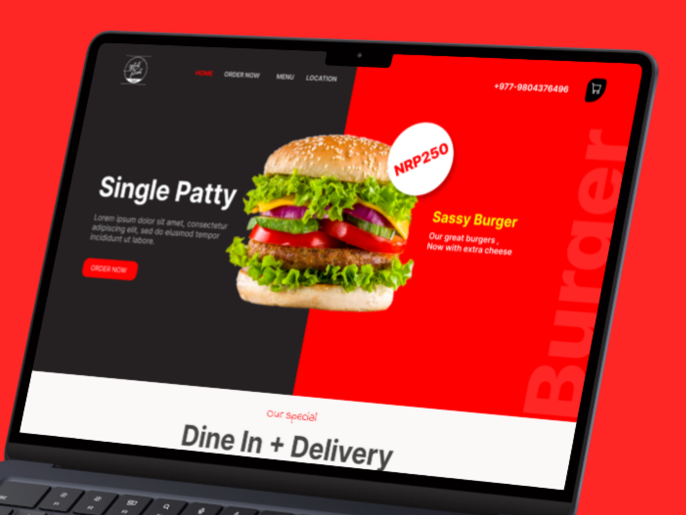 Cafe Website Hero primary Dribbble UI screen