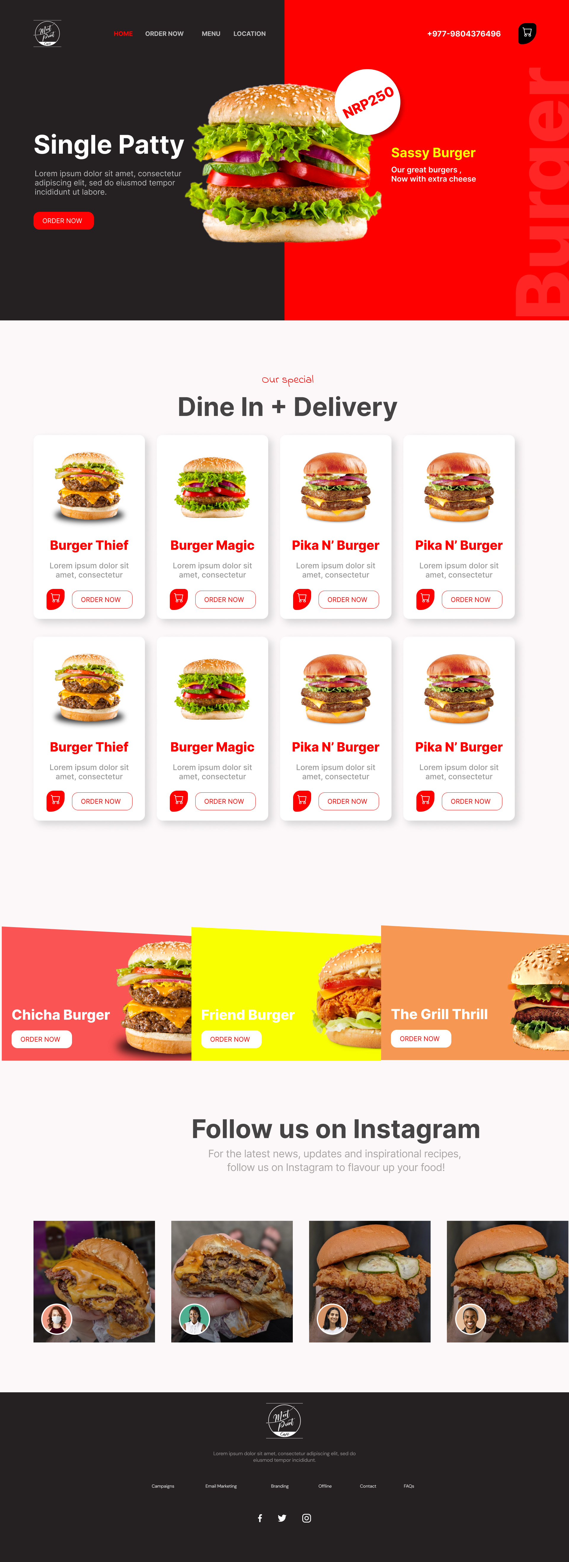Cafe Website Hero Dribbble UI screen 2