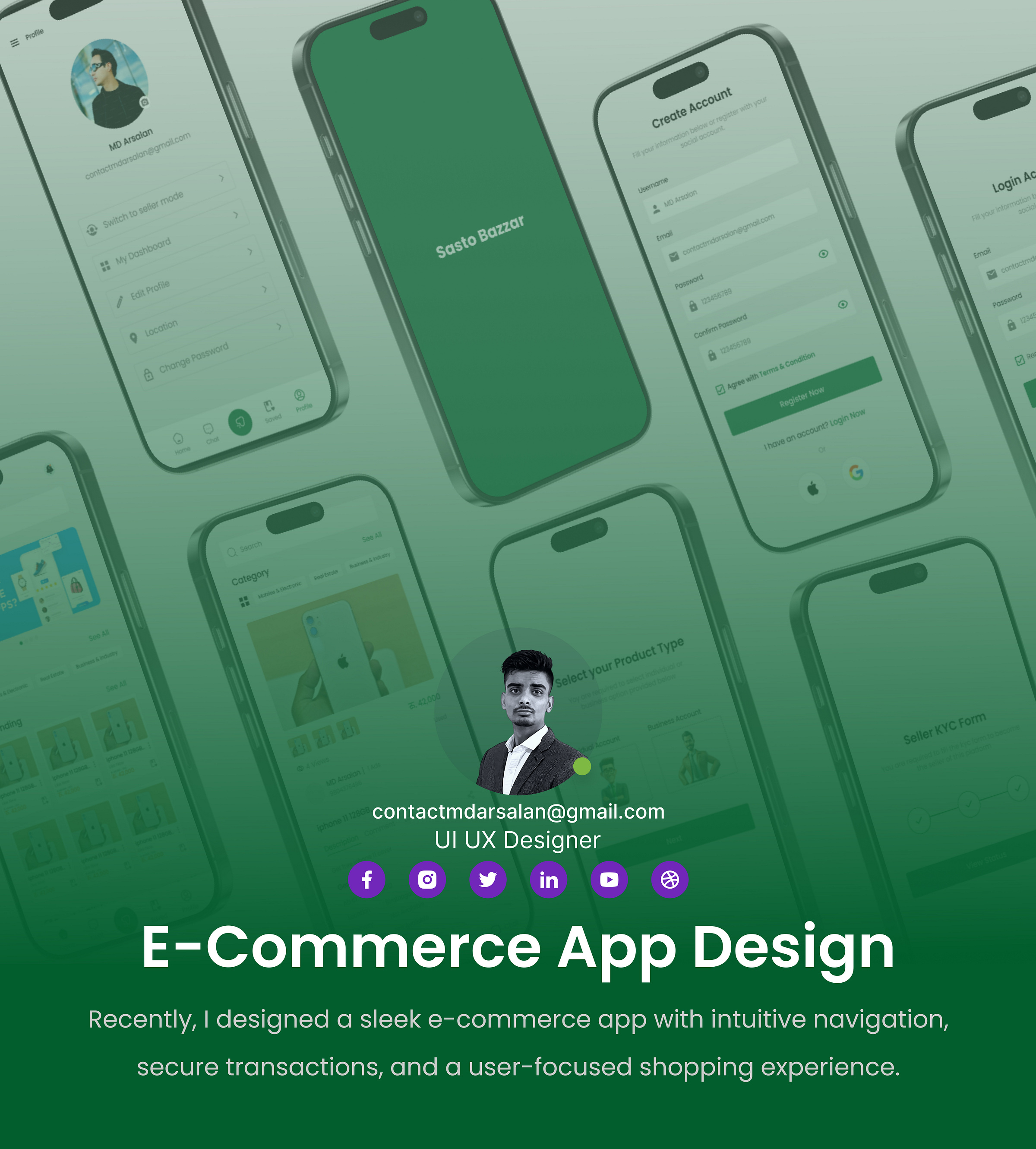 E-Commerce Mobile App primary Dribbble UI screen