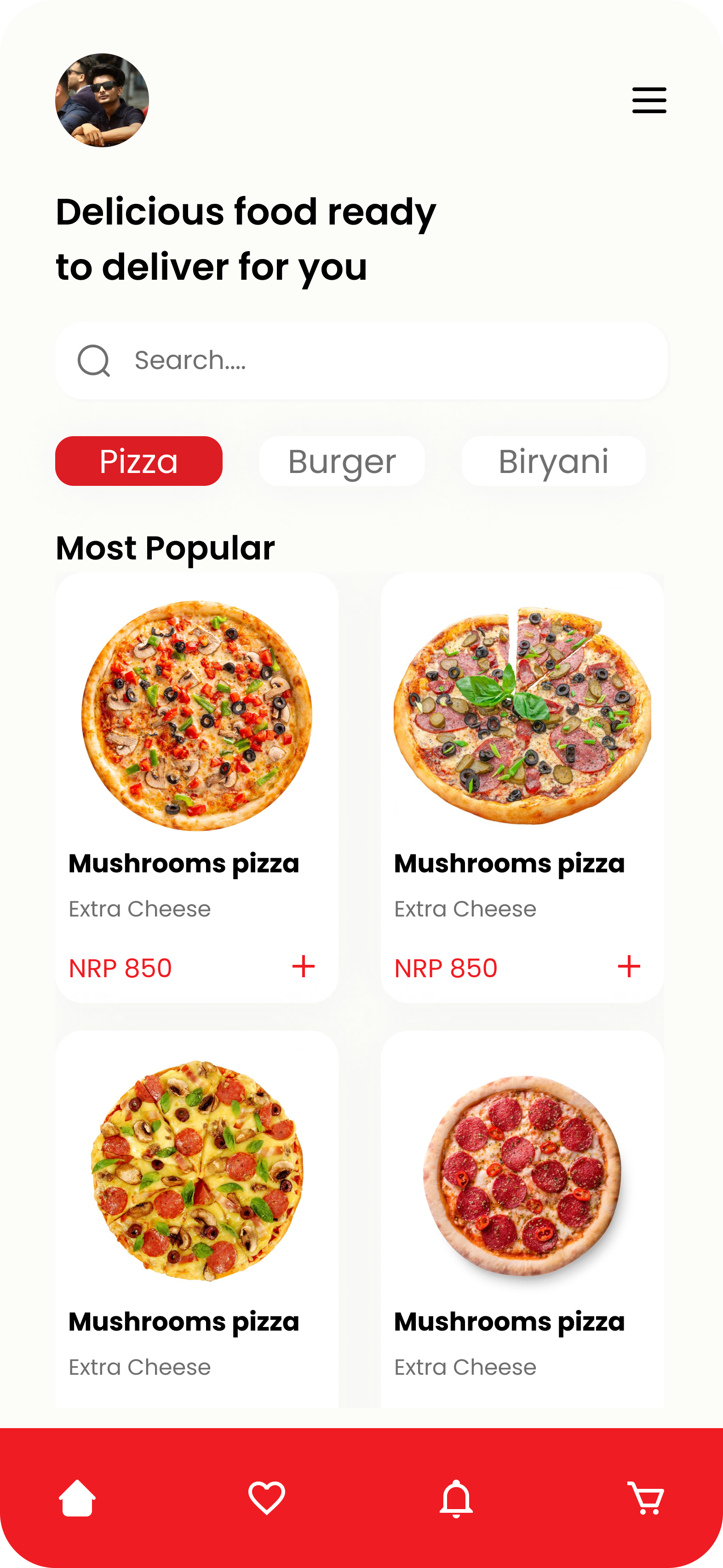 Food Delivery App Dribbble UI screen 3