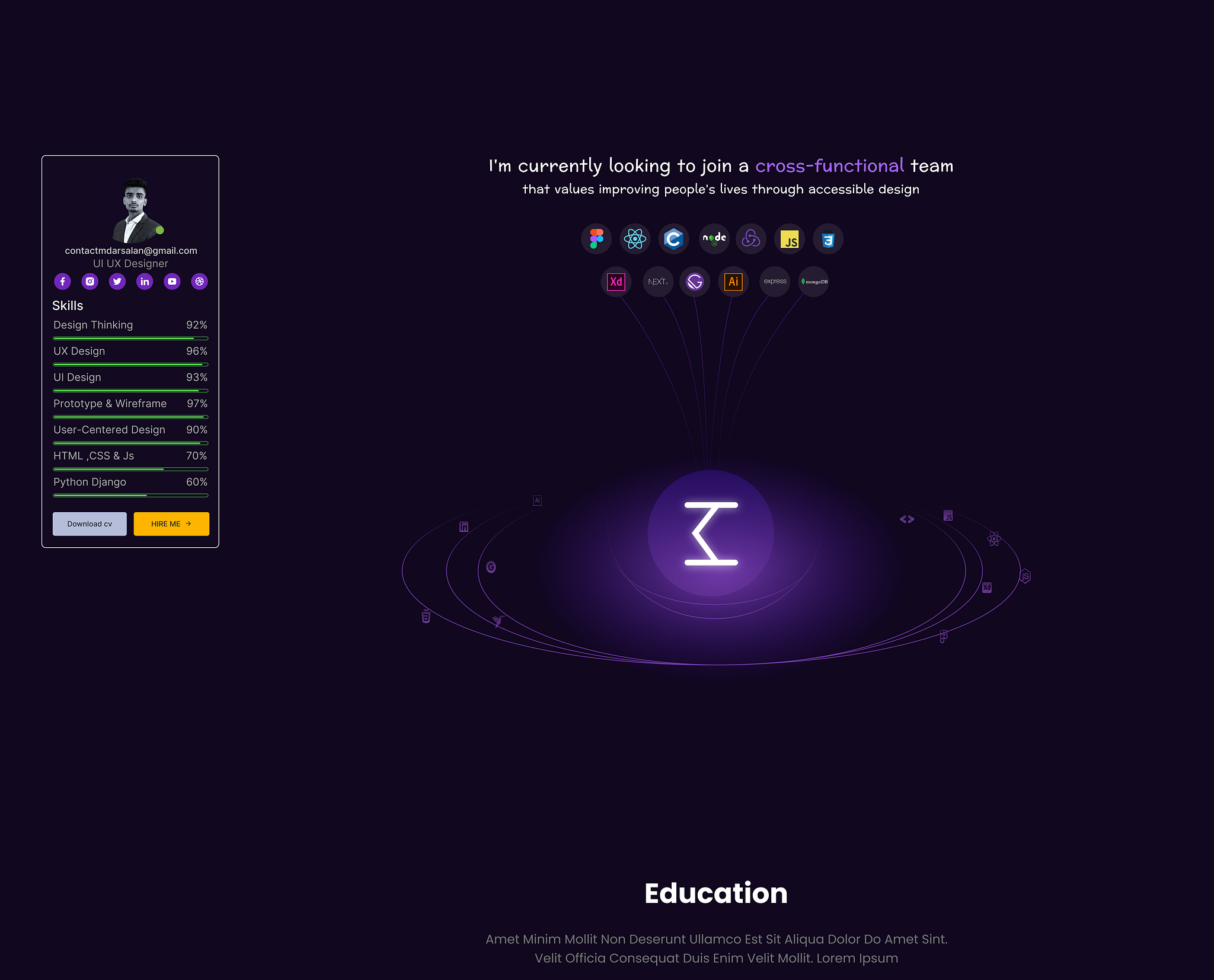 Portfolio Website Design Dribbble UI screen 3