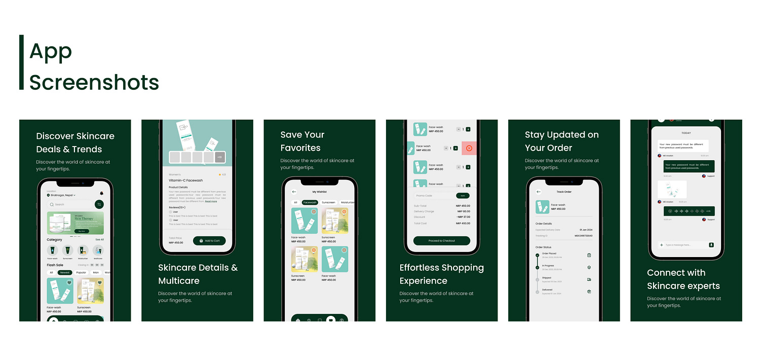 Skincare Ecommerce App primary Dribbble UI screen