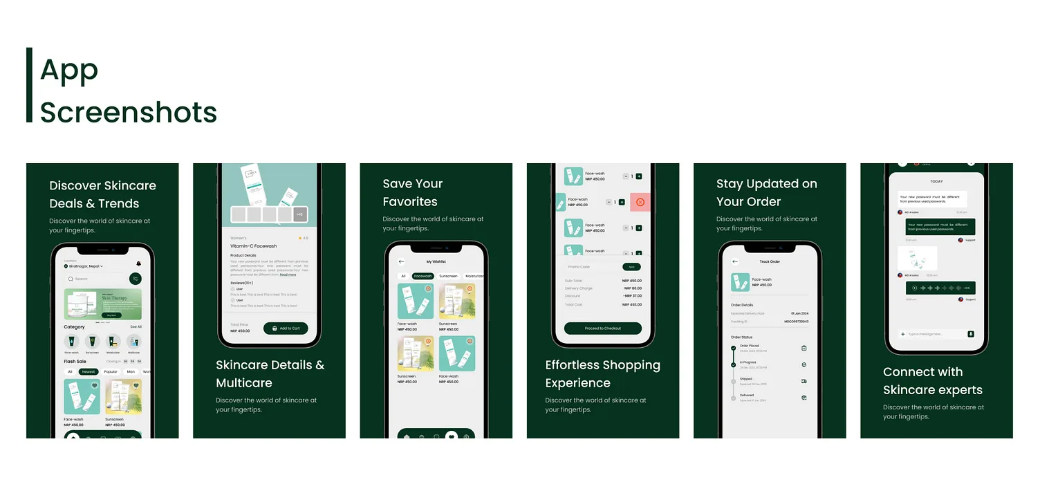 Skincare Ecommerce App primary Dribbble UI screen
