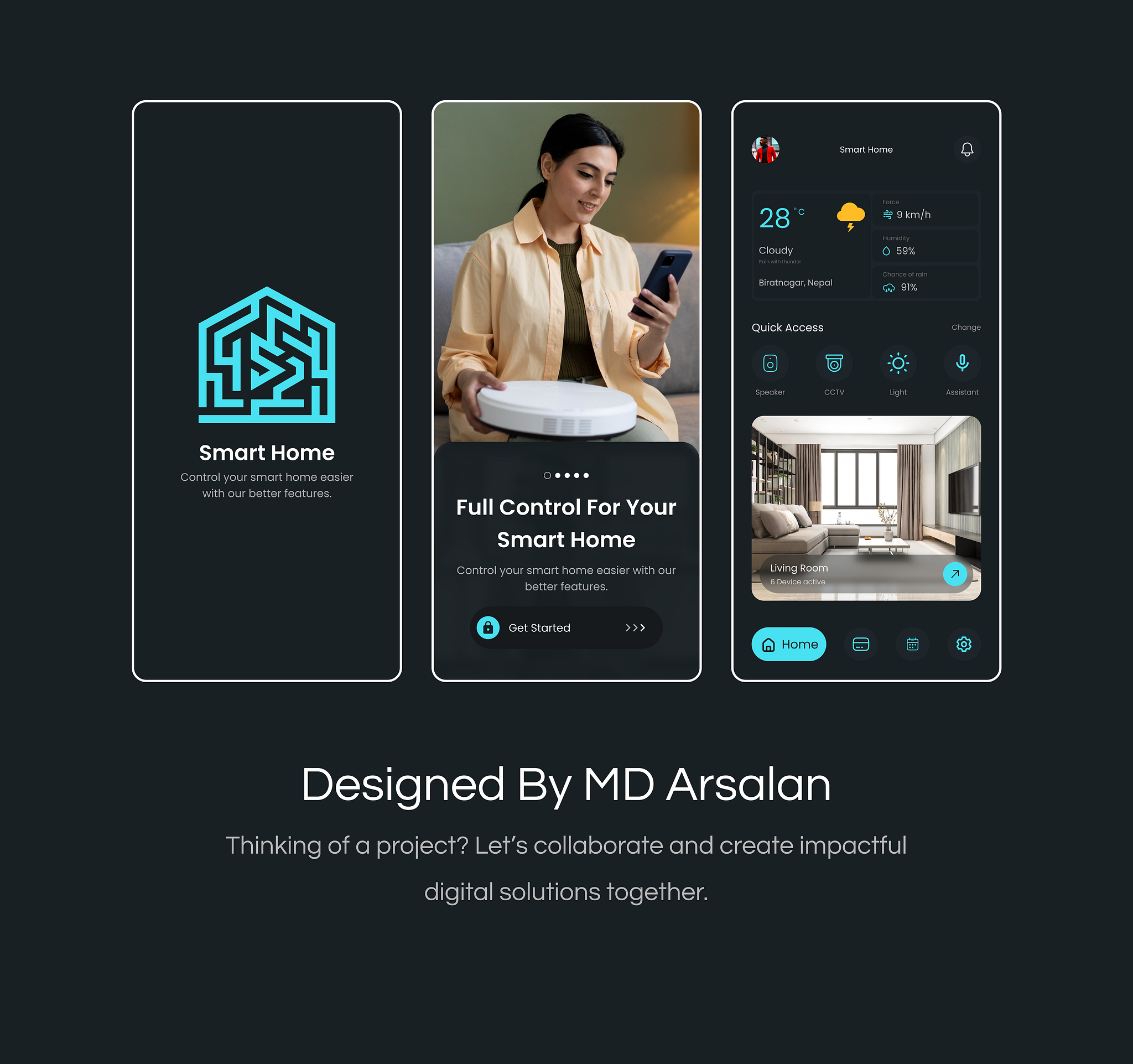 Smart Home Application Dribbble UI screen 2