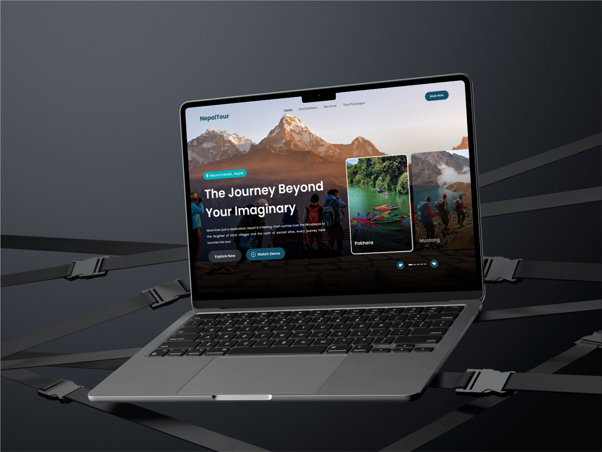 Tourism Website primary Dribbble UI screen