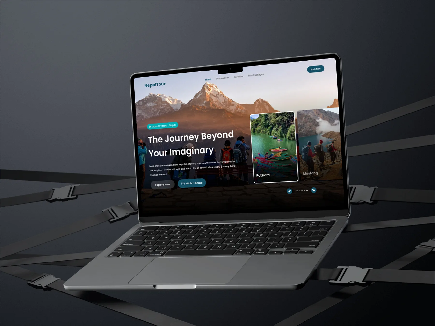 Tourism Website primary Dribbble UI screen