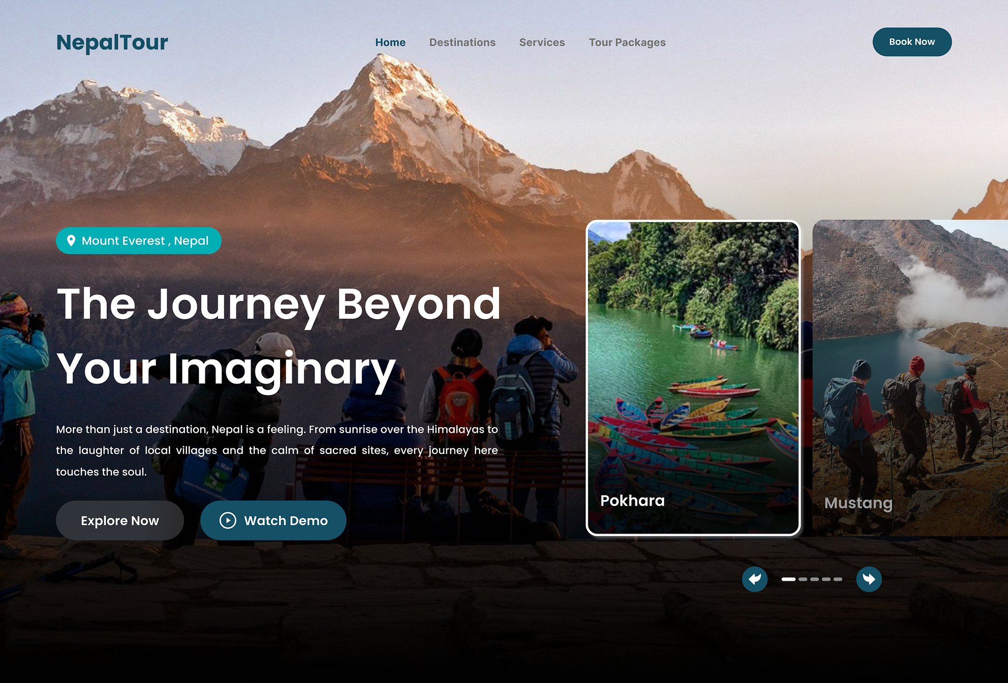 Tourism Website Dribbble UI screen 2