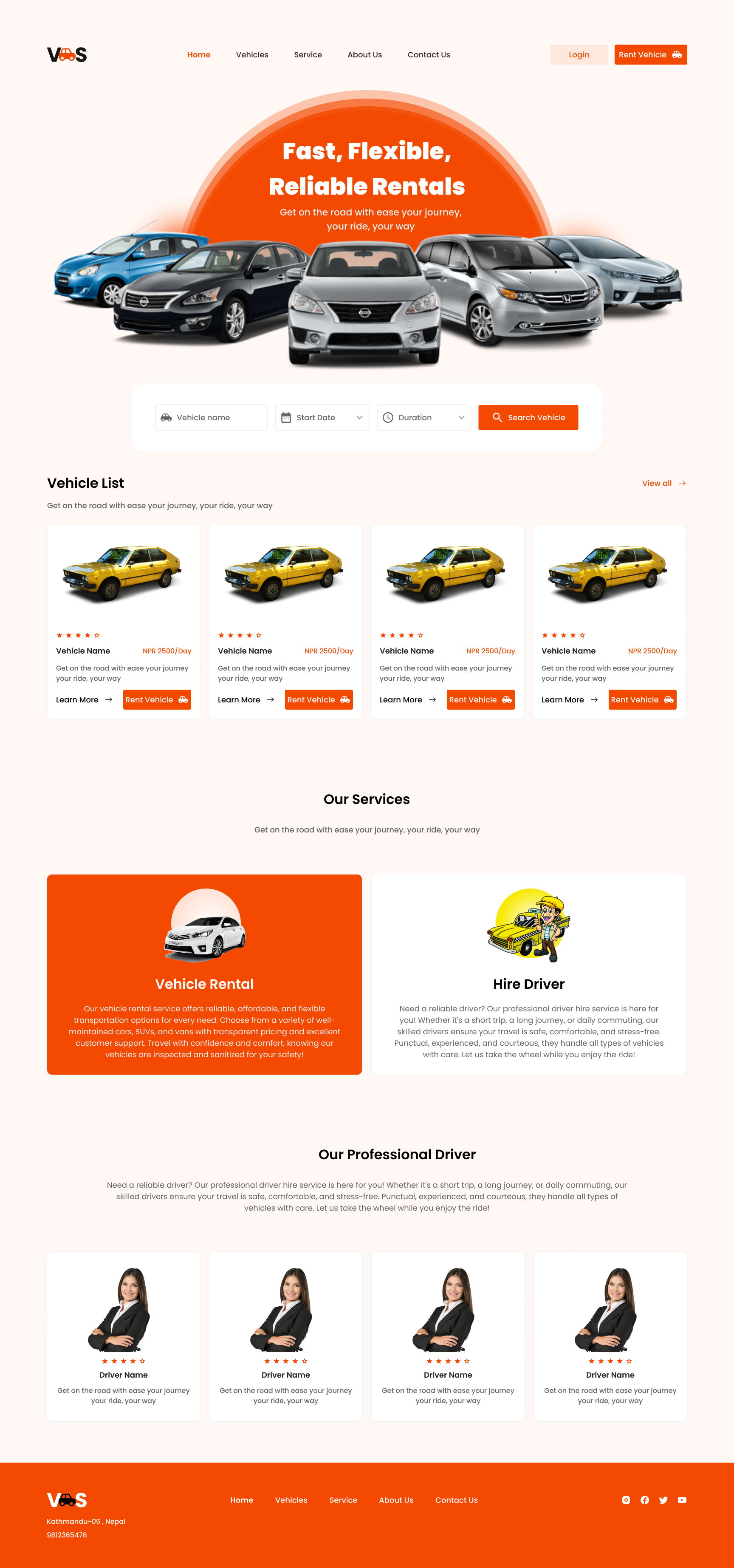 Vehicle Rental Website Dribbble UI screen 3